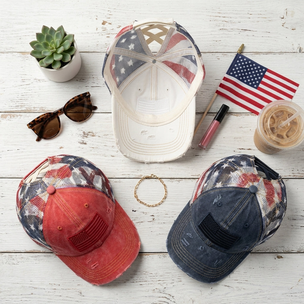 American Flag Mesh Hat