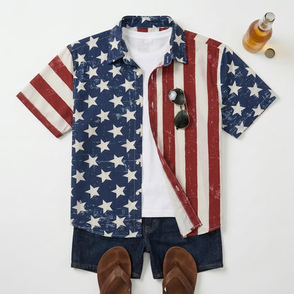 American Flag Hawaiian Shirt