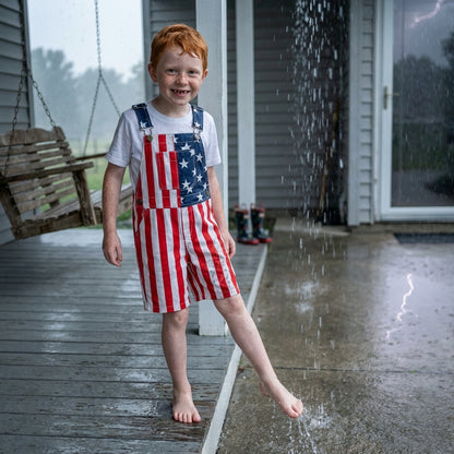 American Flag Kids Overalls