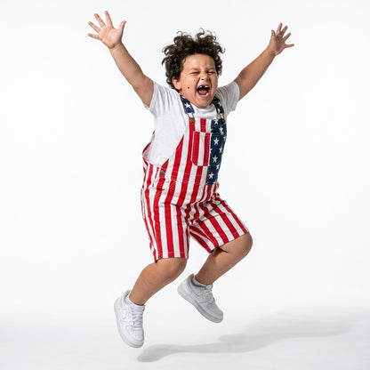 American Flag Kids Overalls