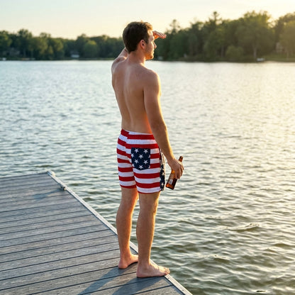American Flag Swim Shorts