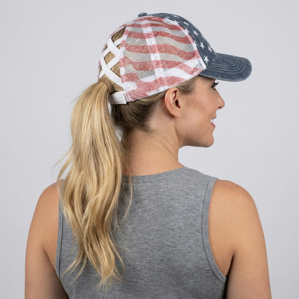 American Flag Mesh Hat