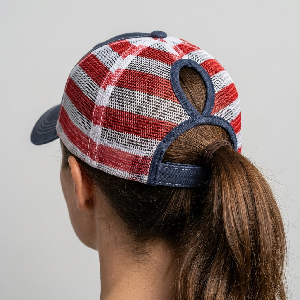 American Flag Mesh Hat